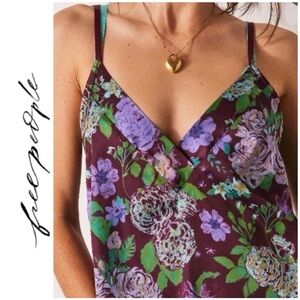 NWOT Free People satin floral cami. Size S